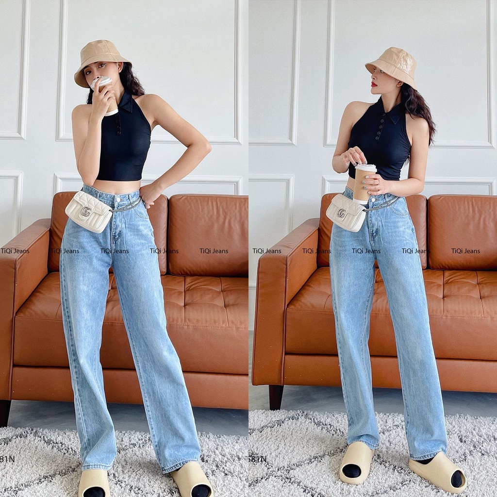 Quần Jean Ống Suông Nữ Lưng Cao Tiqi Jeans B2-1581