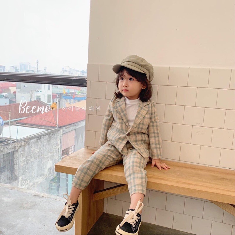 VEST kẻ unisex 3 chi tiết