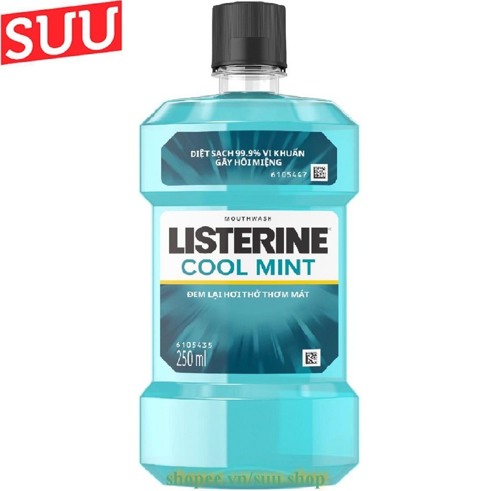 Nước Súc Miệng 250Ml Listerine Cool Mint Hương Bạc Hà Cho  Hơi Thở Thơm Mát, suu.shop Cam Kết 100% Chính Hãng.