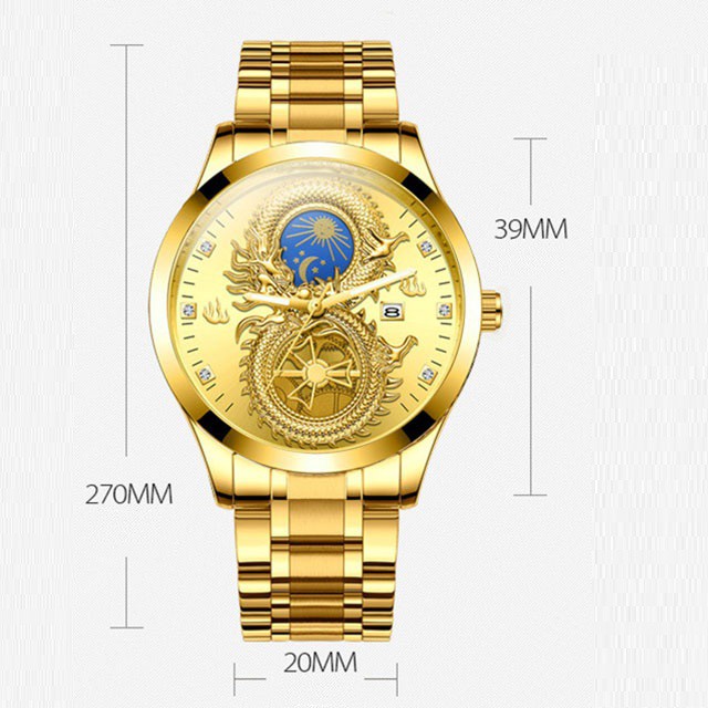 Đồng hồ nam chính hãng FNGEEN dây thép cao cấp không gỉ, Đồng hồ nam cơ chính hãng mặt rồng đẹp S999 - Aka Mart | BigBuy360 - bigbuy360.vn