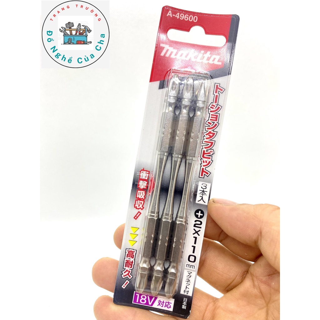 Mũi vít bake Nhật Bản 2 đầu dài 65-85-110mm Makita A-49563/A-49585/A-49600