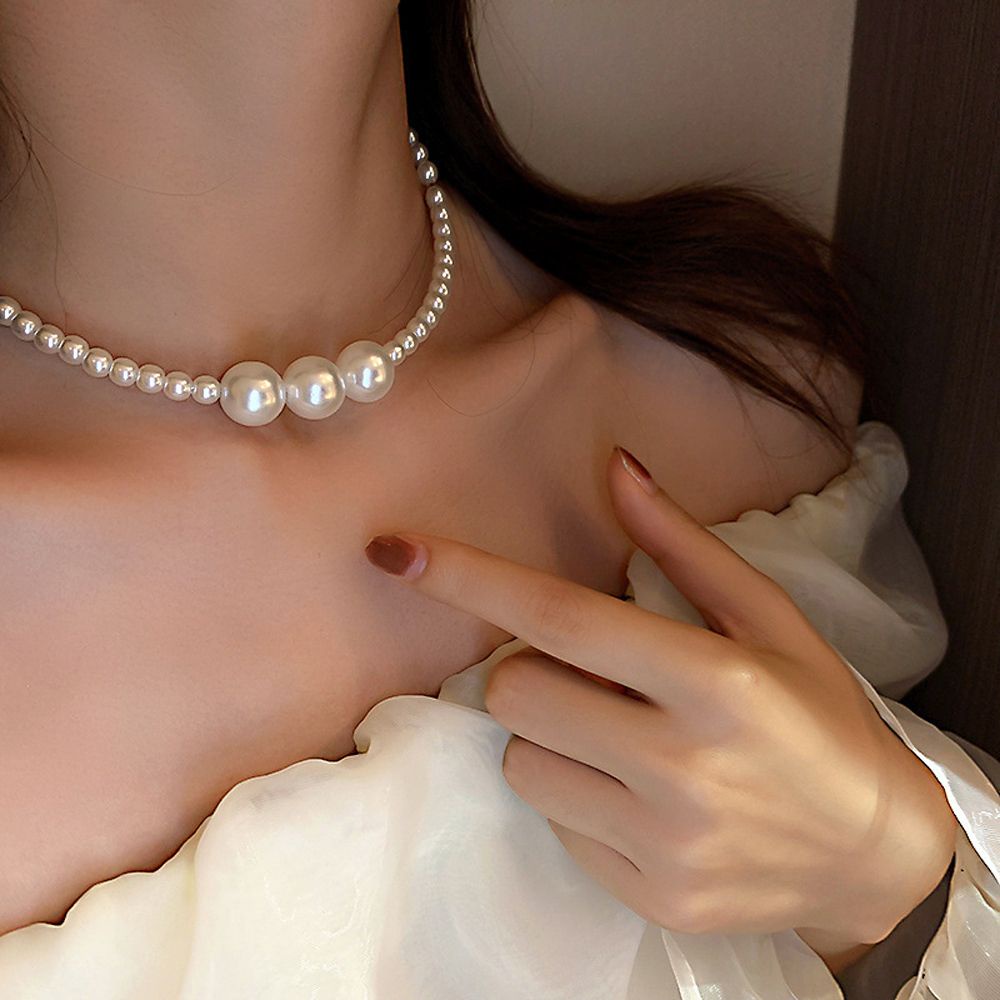 Vòng Cổ Choker Đính Hạt Ngọc Trai Giả Phong Cách Bohemian Hàn Quốc Ngọt Ngào Thời Trang Cho Nữ