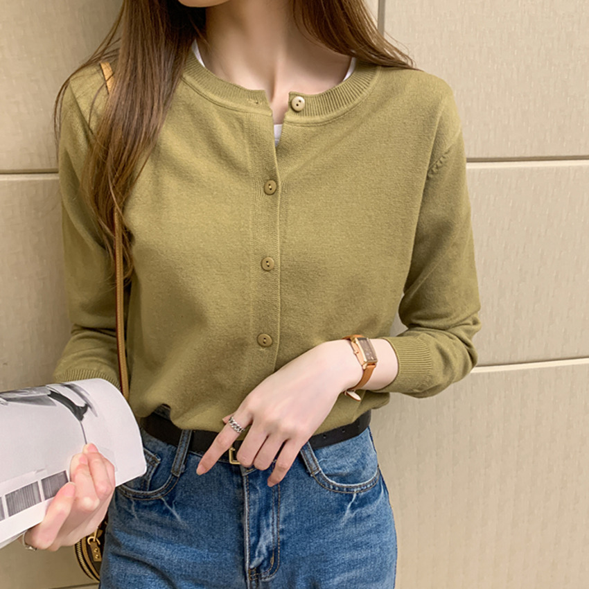 Áo Khoác Cardigan Dệt Kim Màu Sắc Thời Trang 2020 Cho Nữ