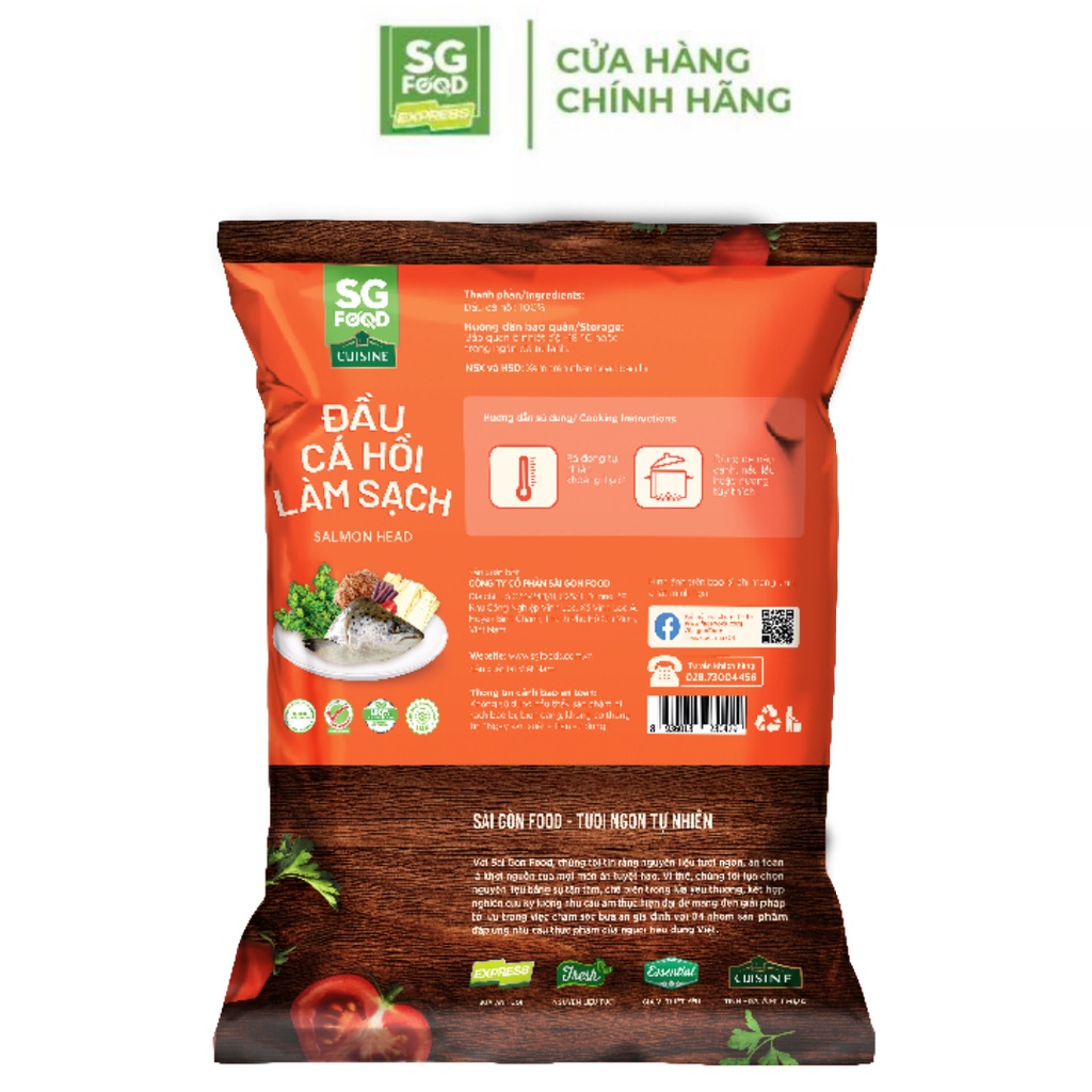Đầu cá hồi làm sạch SG Food 500g