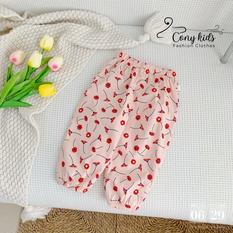 CONY KIDS - Quần Bom Dáng Lửng Hoa Nhí Dáng Alibaba Cho Bé Gái (quần tránh muỗi)