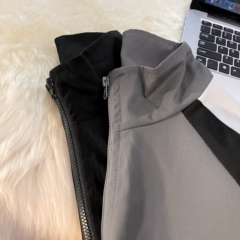 Áo Khoác Bóng Chày Có Khóa Kéo In Chữ Phong Cách Hàn Quốc Thời Trang Cho Nam Và Nữ