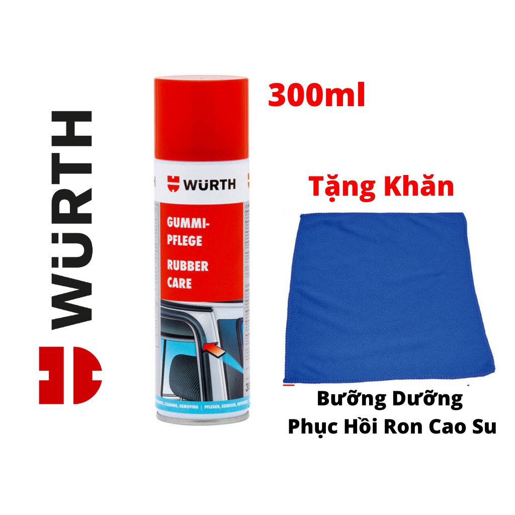 Dung Dịch Bảo Dưỡng Phục Hồi Ron Cao Su Wurth Rubber Care 300ml Tặng Khăn