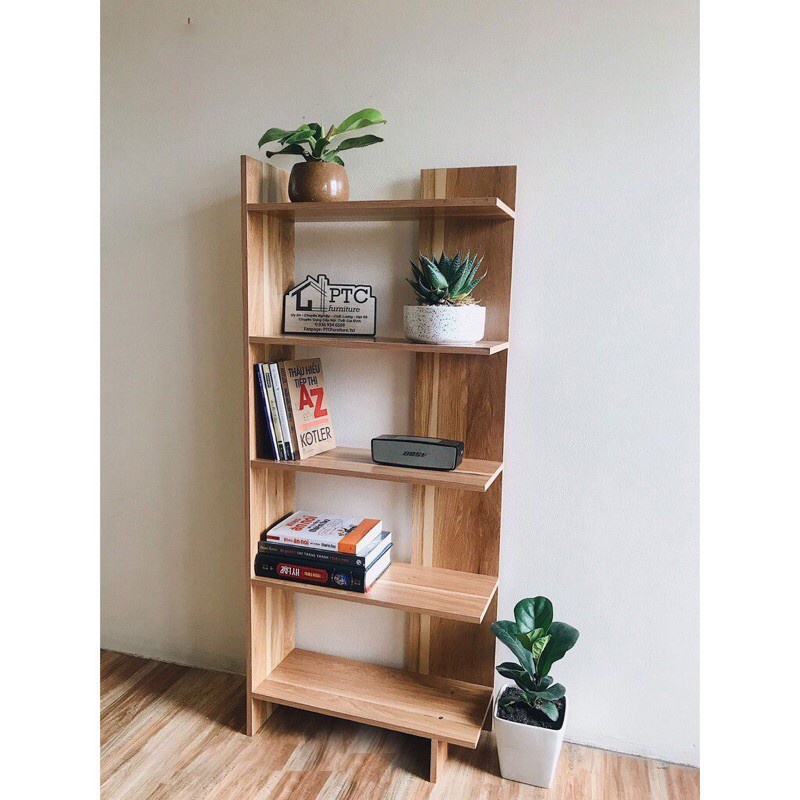 Kệ sách gỗ 5 tầng kệ góc tường gỗ MDF chống nước đa năng hiện đại
