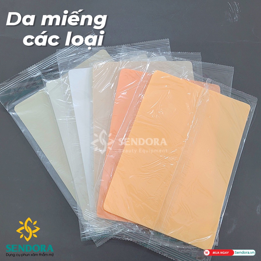 5 miếng Da giả học phun xăm, tập xăm, da bột điêu khắc