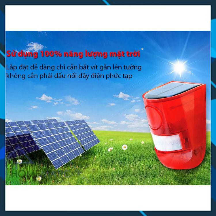 [Sẵn Hàng Giao Ngay] Còi chống trộm SOLAR, còi hú, chuông báo chống trộm hồng ngoại dùng năng lượng mặt trời, BH 6 tháng