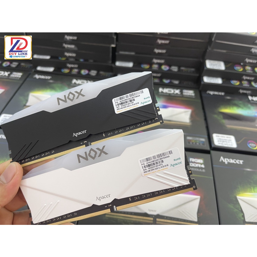 Ram Máy Tính Apacer Nox DDR4 8GB 3200 Tản Led RGB - Hàng Chính Hãng Bảo hành 36 Tháng