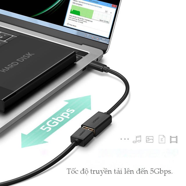 Cáp USB type C hỗ trợ chức năng OTG dài 15cm UGREEN US154