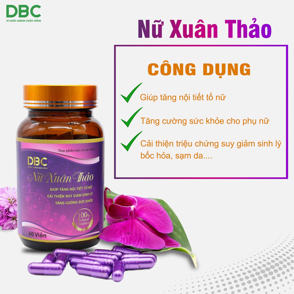 Viên Uống Nội Tiết Tố Nữ Xuân Thảo DƯỢC BẢO CHÂU Hộp 30/60 Viên Giúp Tăng Nội Tiết Tố Nữ Và Sức Khỏe Sinh Lý Phụ Nữ