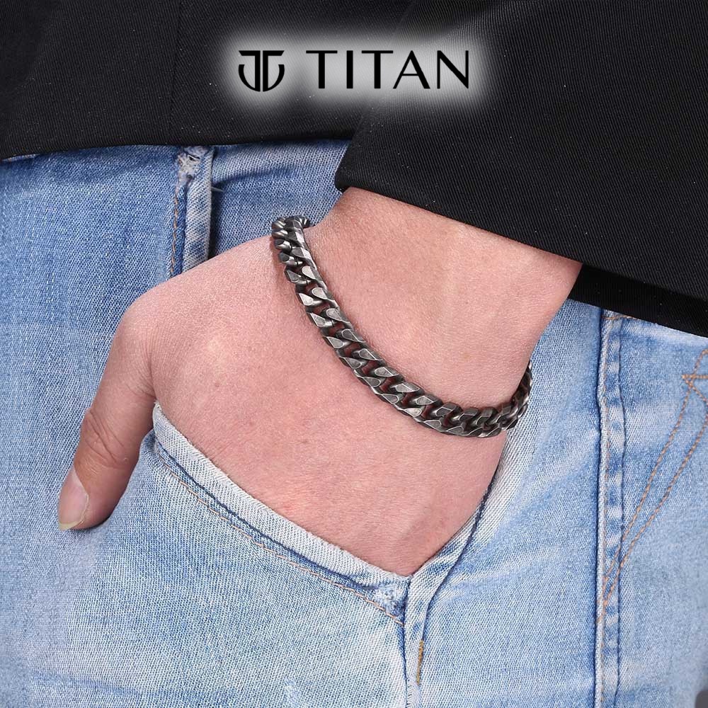 Lắc tay nam bụi bặm cá tính Khắc Tên nam châm, Vòng tay thời trang unisex TITAN màu bạc 925 không gỉ, quà nữ tặng nam