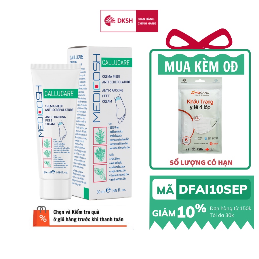 [Mã DKSH50K giảm 50k đơn 149k] Kem hỗ trợ giảm nứt gót và ngừa chai sạn Medicosh Callucare 50ml