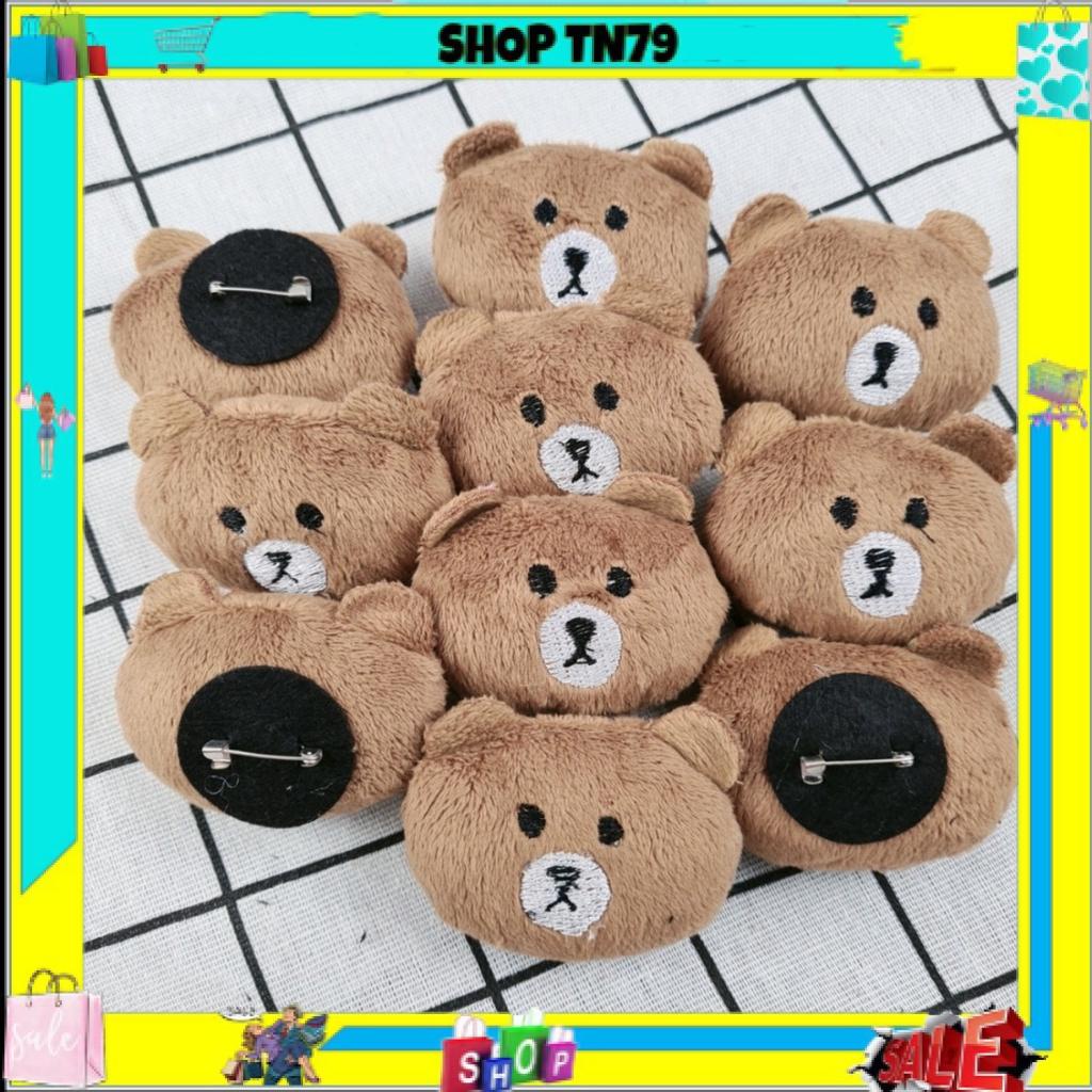 Phụ kiện cài gấu bông mini trang trí áo balo túi ví siêu cute giá rẻ GẤU-03