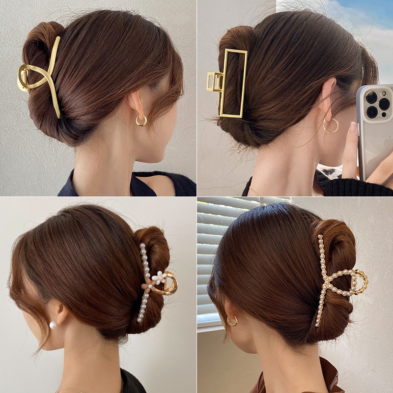 Kẹp Tóc Kim Loại Hình Cá Mập Đơn Giản Thời Trang Phong Cách Hàn Quốc