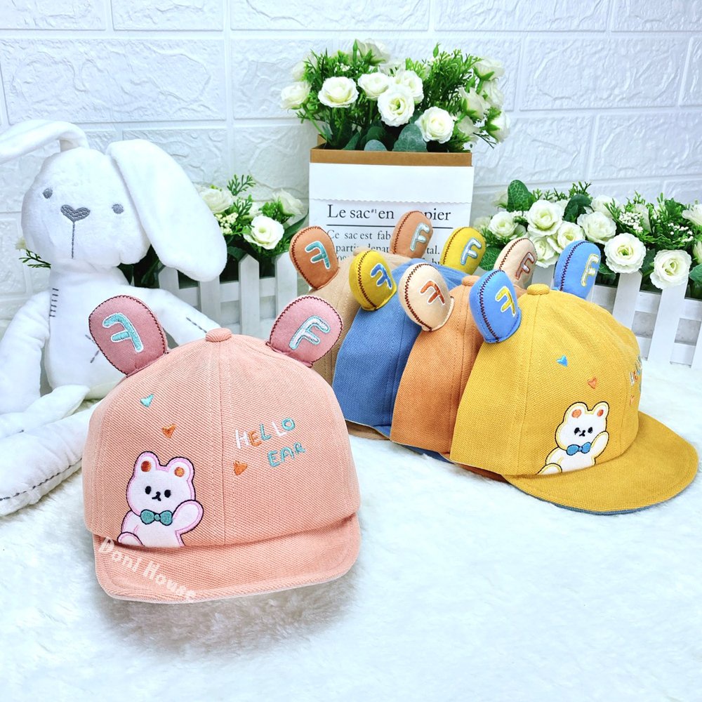 [Bé 6 Tháng - 1 Tuổi] Nón Kết Mũ Mềm Cho Bé Trai Và Bé Gái Từ 6 Tháng Đến 1 Tuổi Vòng Đầu 46cm Hình Chú Gấu NK290