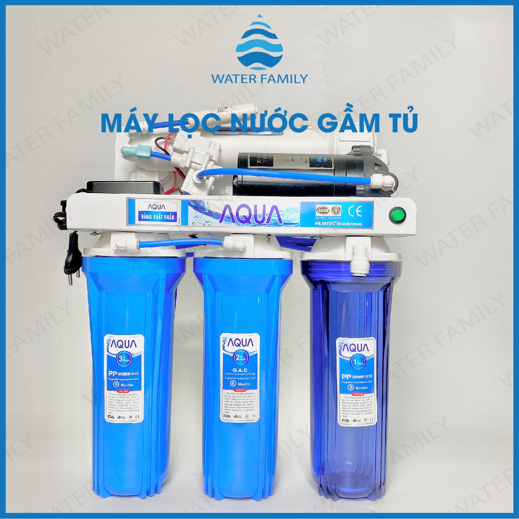 Máy lọc nước RO không vỏ tủ AQUA 8, 9, 10 cấp lọc , máy lọc nước RO lắp gầm bếp chính hãng AQUA, Máy lọc nước không tủ