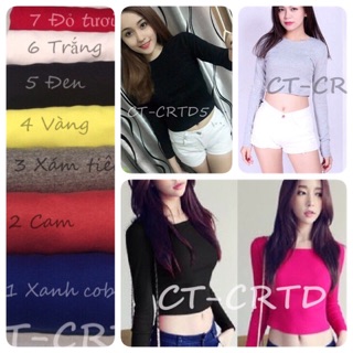 (DEAL SHOCK) Áo croptop ôm dáng tôn body tay dài
