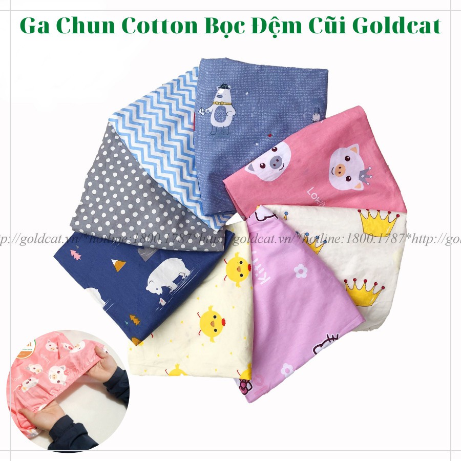 Drap Ga chun bọc đệm cũi cho bé Goldcat chất vải thô lụa cotton mịn thumbnail
