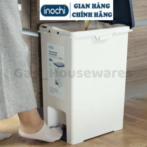 Thùng rác nhựa chữ nhật (có lõi) Inochi cho văn phòng, gia đình, kháng khuẩn khử mùi, ngăn mùi hôi - Giao màu ngẫu nhiên