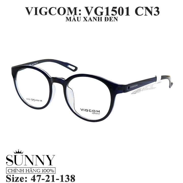 VG1501 - Gọng kính Vigcom chính hãng, bảo hành toàn quốc, sp kèm tem chống hàng giả do bộ công an cấp