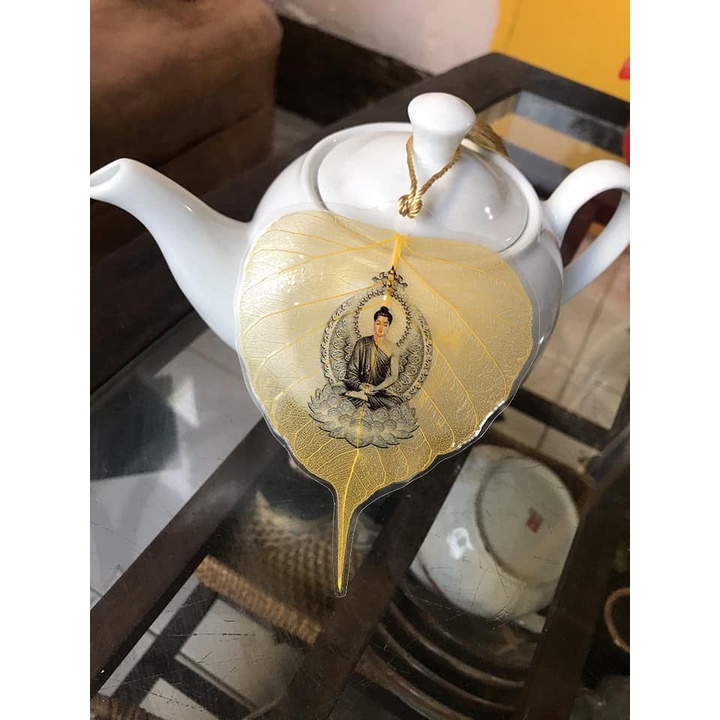 Lá bồ đề may mắn tâm phật cầu bình an tài lộc để ốp điện thoại treo xe MiibooShi D4.001