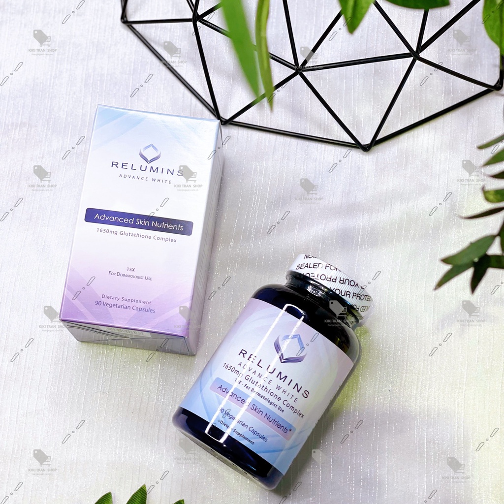 Viên uống siêu trắng da, sáng bật tông nhanh Relumins Advance White 1650mg, hộp 90 viên chính hãng Mỹ, trắng gấp x15