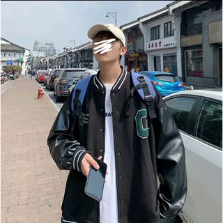 Áo Khoác Varsity Jacket G Tay Da