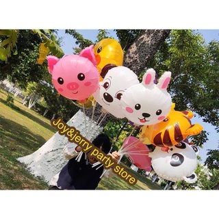 🎈bong bóng size 18 inch chủ đề động vật có que cầm 🐼🐵🐰🐷🐶🐻