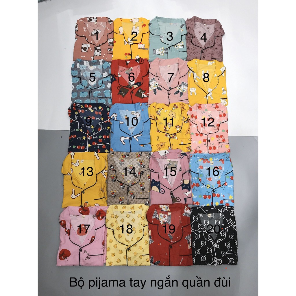Bộ ngủ quần cộc áo cộc pijama kate thái cực hot hit bộ pyjama bộ pizama | BigBuy360 - bigbuy360.vn