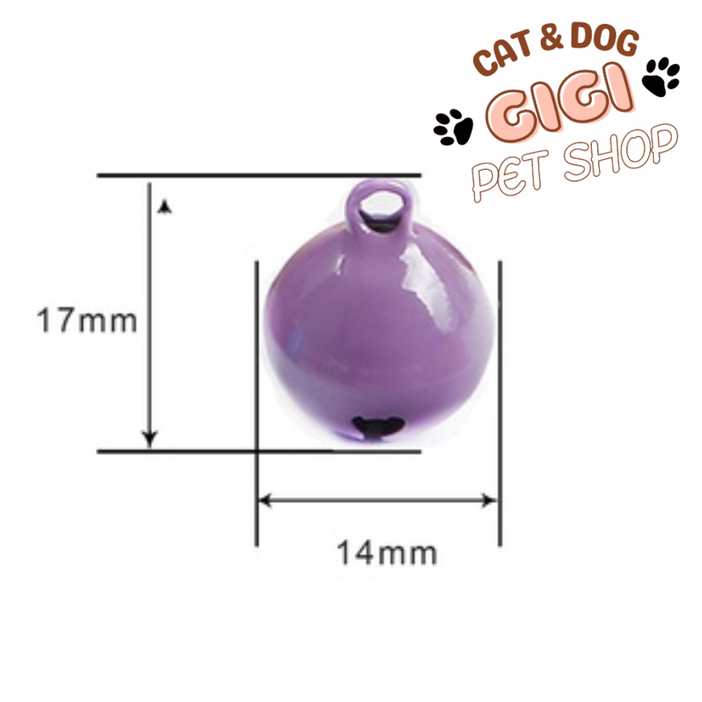 Chuông lục lạc trang trí đeo cổ dành cho thú cưng chó mèo kích thước 14mm giao màu ngẫu nhiên - GiGi Pet Shop