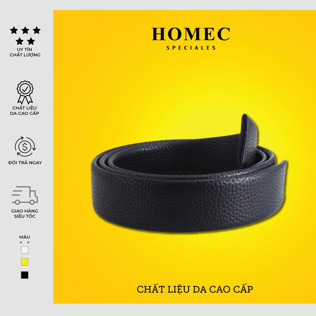 Thắt lưng Nam chất liệu da cao cấp HOMEC 38 khóa tự động kiểu dáng hiện đại - Dây lưng nam cao cấp - HOMEC