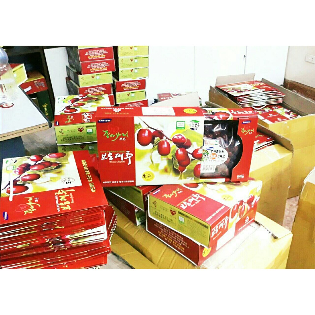 Táo Đỏ Hàn Quốc Chính Hãng, Táo Đỏ Sấy Khô Hộp 1kg, Korea Boss