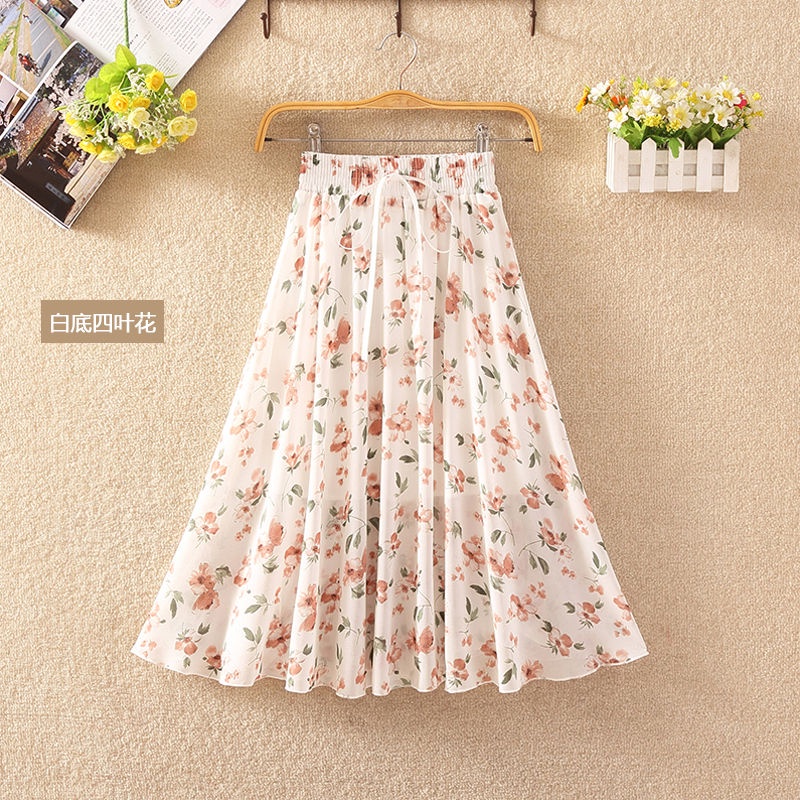 Chân Váy Voan Dáng Chữ a Lưng Cao In Họa Tiết Hoa Nhí Xinh Xắn Thời Trang Mùa Hè Mới Cho Nữ 2022