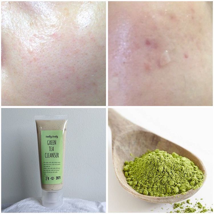 Sữa rửa mặt trà xanh giảm mụn PH 5.5 thiên nhiên Green Tea Cleanser Sunday Beauty handmade
