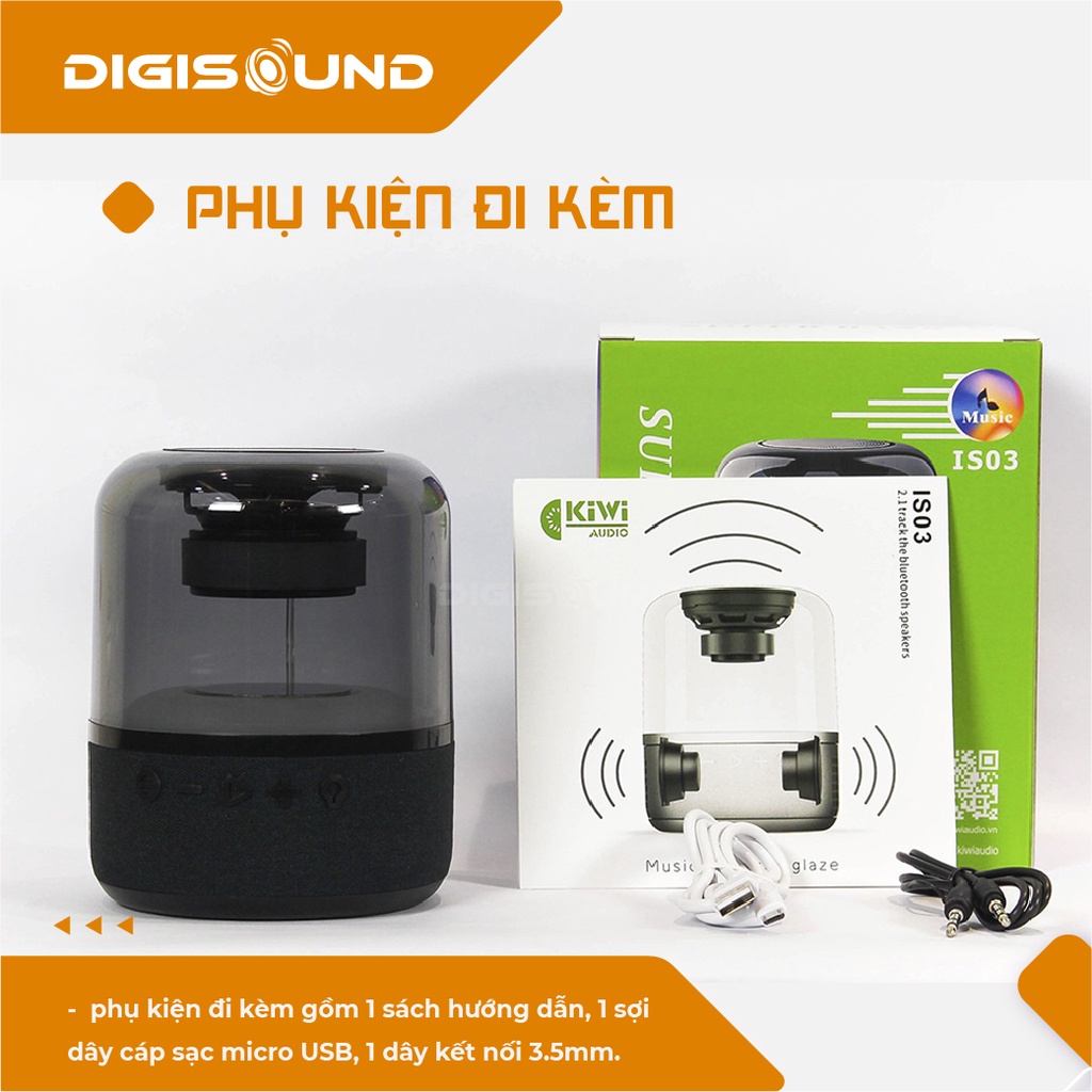 Loa bluetooth mini không dây cầm tay kết nối TWS ghép 2 loa, đèn nháy theo nhạc, Kiwi IS03