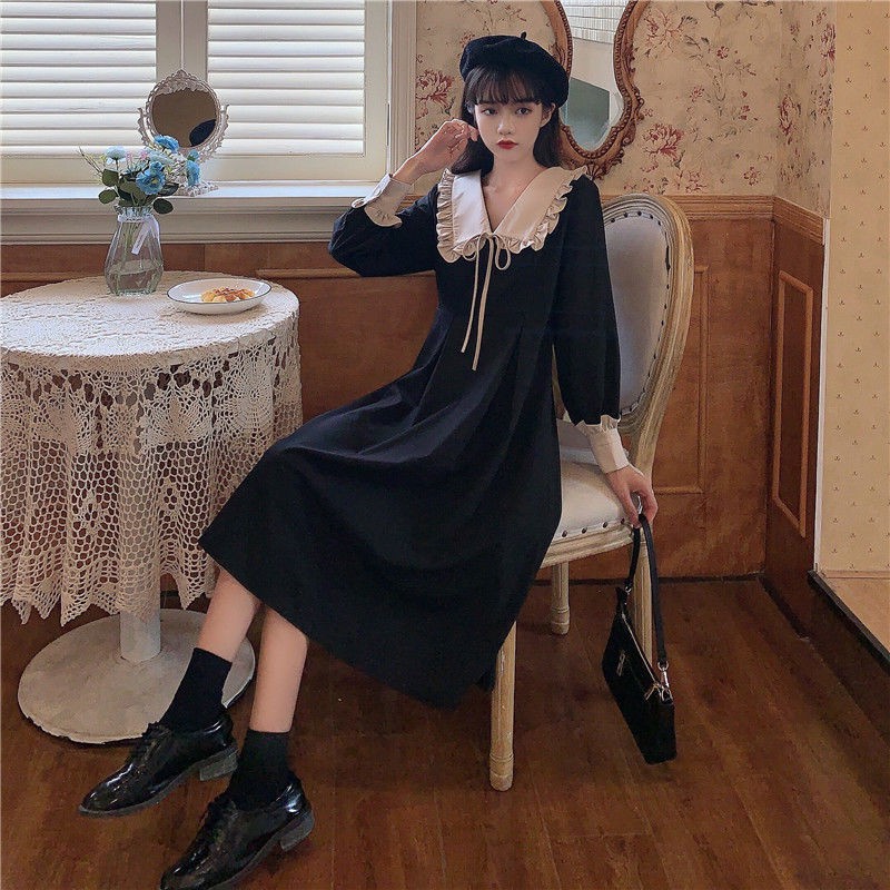 Hepburn Style Women's Dress Fall Winter Dress