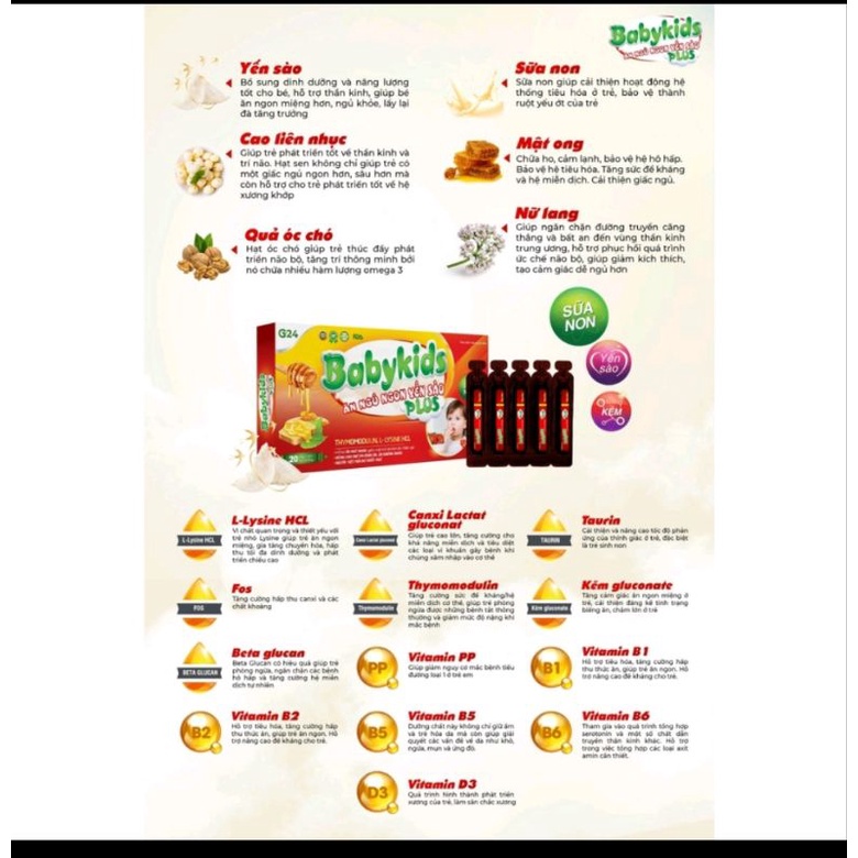 BABYKIS PLUS ĂN NGỦ NGON YẾN SÀO