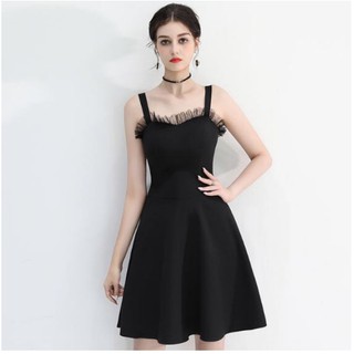 Zerasy - Đầm hai dây viền cổ cách điệu