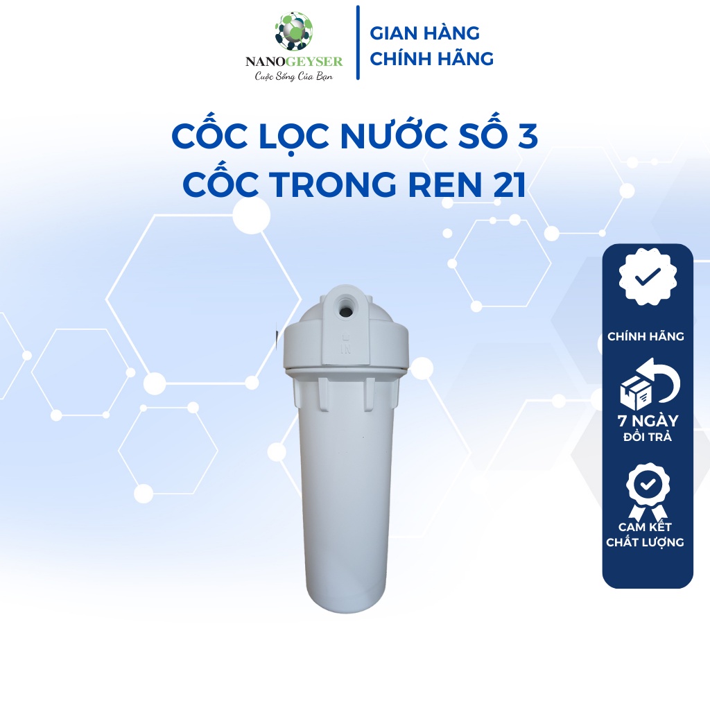 Cốc lọc nước 10 inch NANO GEYSER dùng cho các dòng máy Aqua, Kanguroo, Karofi