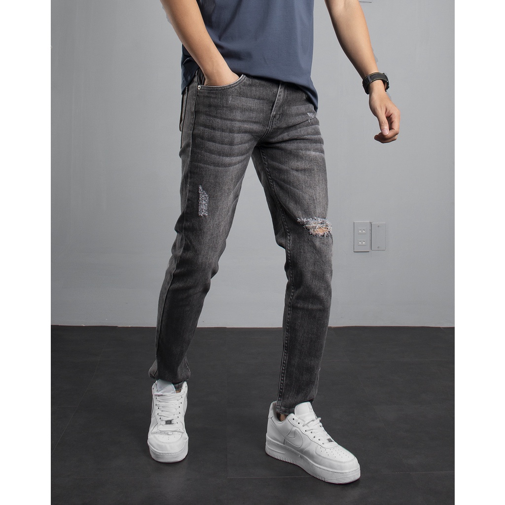 Quần jean nam xám skinnyfit 75