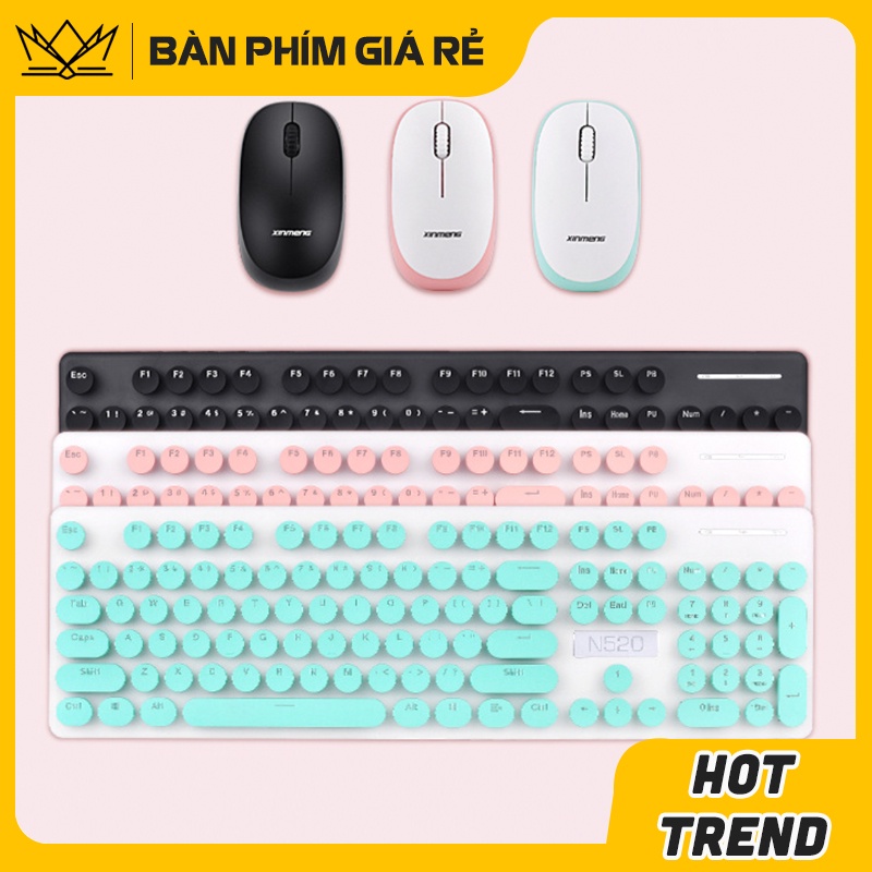 Combo bàn phím và chuột không dây N520 kết nối USB không dây nhiều màu sắc đa dạng tiện lợi mang đi