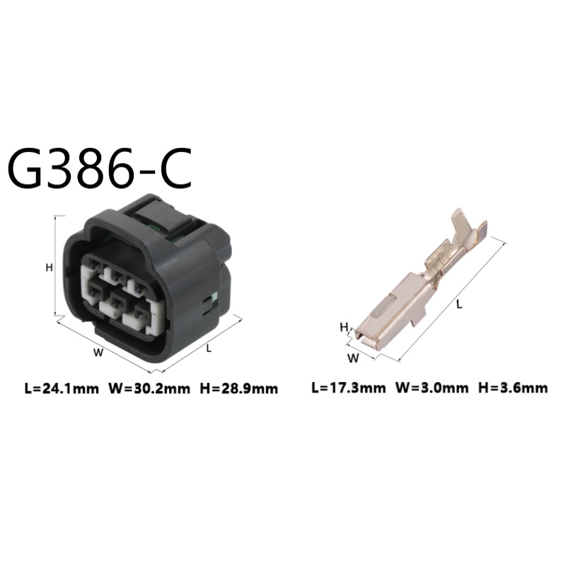 G386-Giắc cắm đèn pha ô tô KIA elantra 6 lỗ 2.2mm màu đen