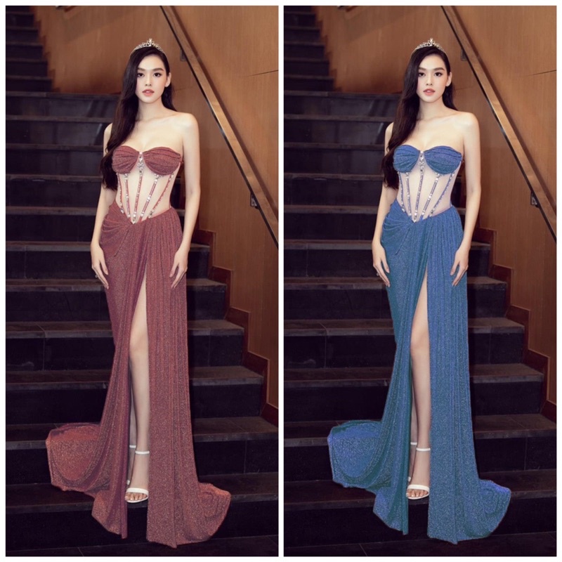 ĐẦM CÚP NHŨ KIM TUYẾN KẾT ĐÁ full size S/M/L/XL