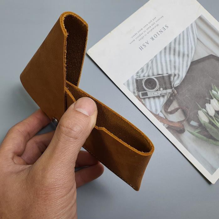 Ví card da bò sáp MN119 - 100% da bò thật, BH 3 năm, ví nhỏ, ví mini
