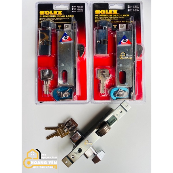 Khoá cửa lùa SOLEX cho cửa gỗ, nhôm, sắt, nhựa, Khóa cửa đẩy Solex chính hãng