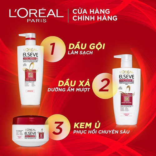 [HB Gift] Dầu gội phục hồi tóc hư tổn L'Oreal Paris Elseve Total Repair 5 Repairing Shampoo 130ml | BigBuy360 - bigbuy360.vn