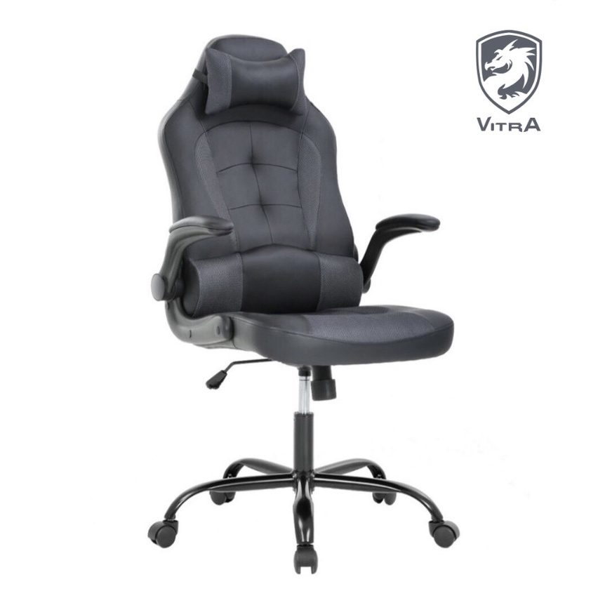 Ghế Gaming Vitra Amor V3 Grey - Ghế Chơi Game Chất liệu Da PU cao cấp Đi kèm Đệm Lưng Đệm Cổ Chống Đau, Chống Mỏi